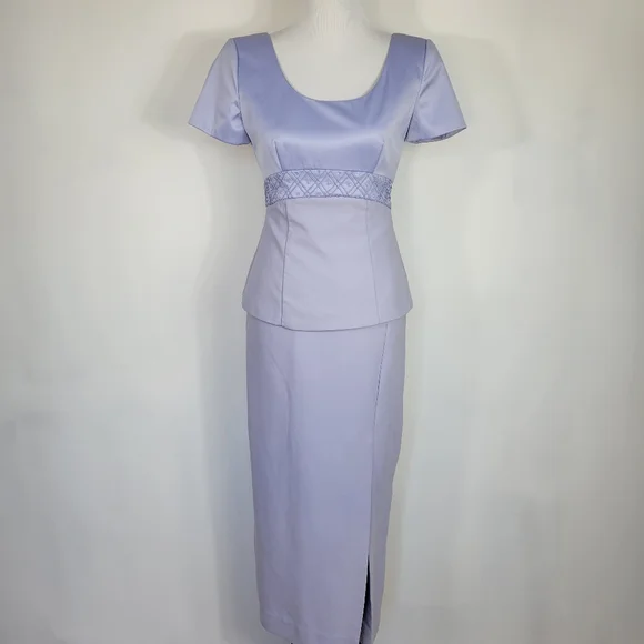 Liz Claiborne | Dresses | Liz Claiborne Night Lilac Peplum Cocktail Party  Church Mother Of The Bride Dress | Poshmark